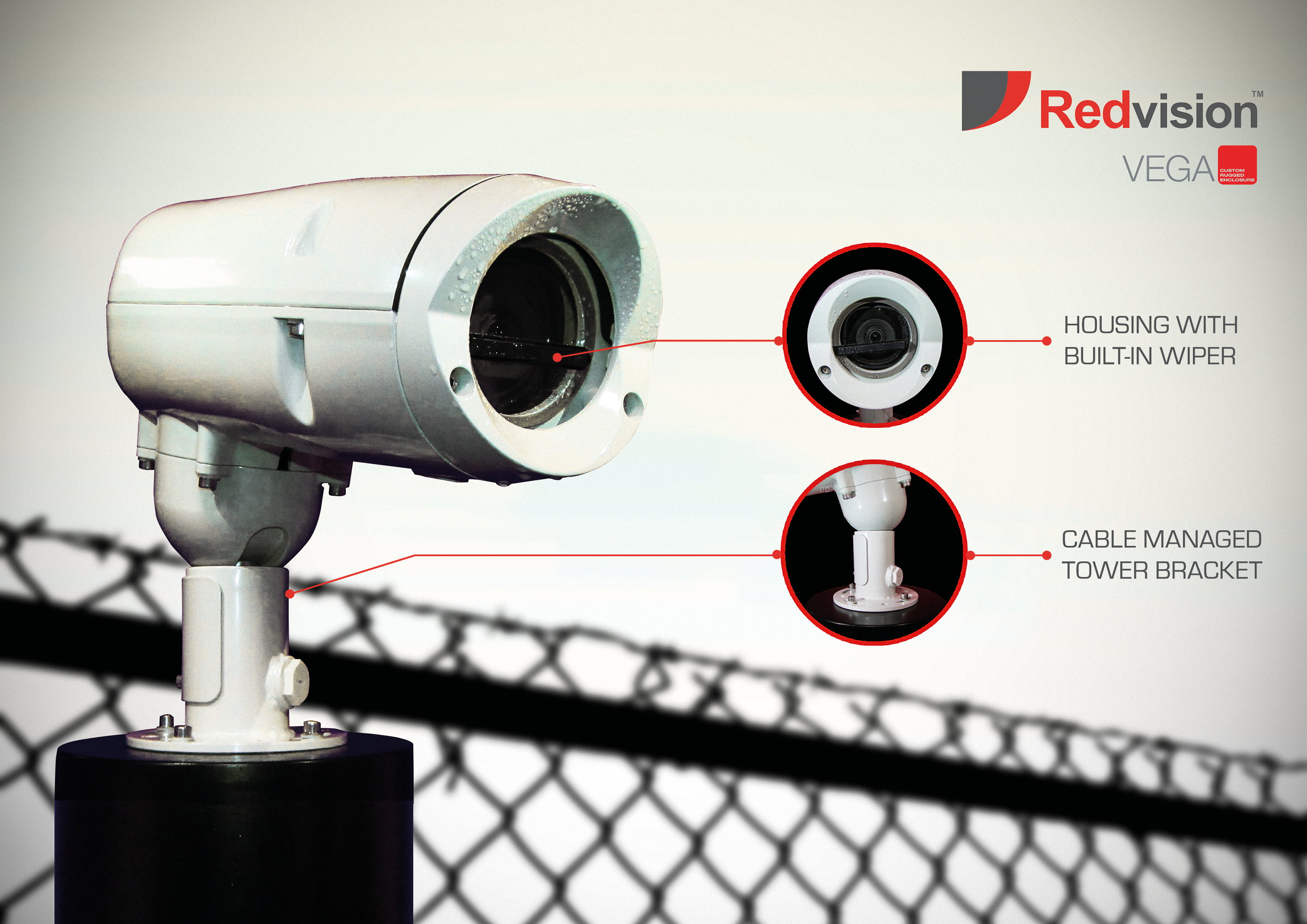 I can see clearly now the rain has gone – thanks to the wiper on Redvision’s VEGA™ 2010 rugged housing!